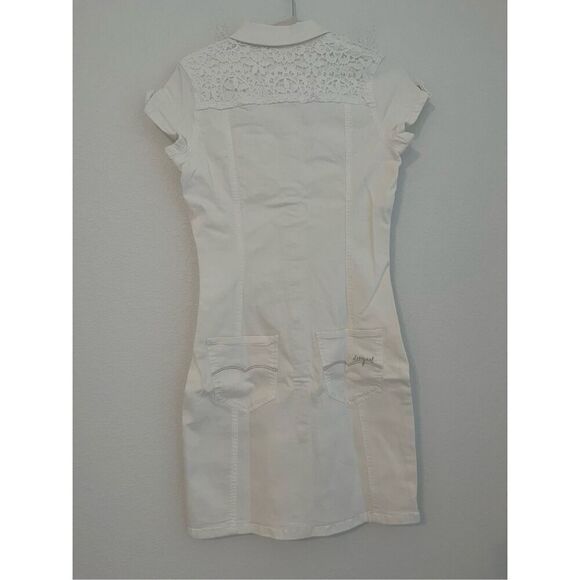 Desigual White Embroidered and Lace Detail Shirt Dress NEW - Picture 5 of 10
